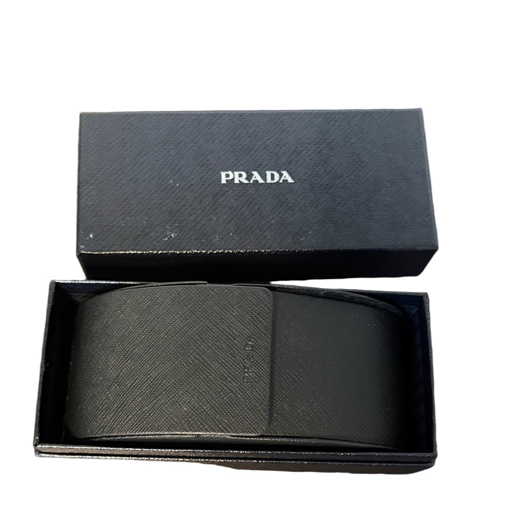 Prada Sunglasses Case w/ Box Authentic Hard Shell Eyewear Case Black Designer